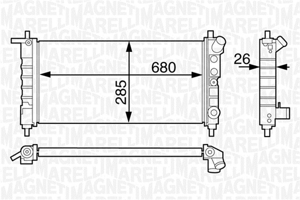 Jäähdytin,moottorin jäähdytys MAGNETI MARELLI 350213124400