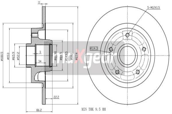 Jarrulevy MAXGEAR 19-2243
