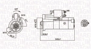 Käynnistin, MITSUBISHI PAJERO II, PAJERO III, PAJERO IV, PAJERO Van IV, 1810A050, 1810A050R, M008T75071, M008T75071A, M008T75073, M008T7