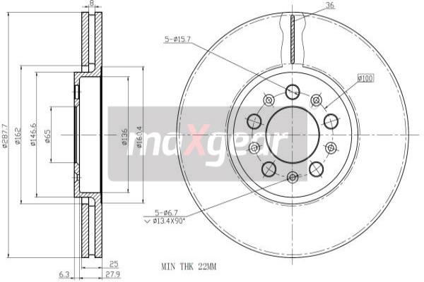 Jarrulevy MAXGEAR 19-0762