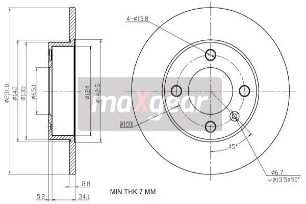 Jarrulevy MAXGEAR 19-1185