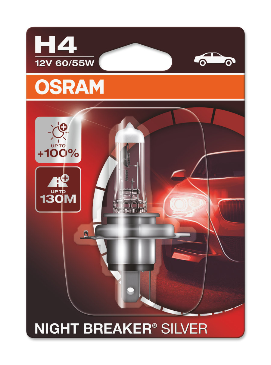 Halogeeni poltin OSRAM NIGHT BREAKER SILVER H4 60/55 W