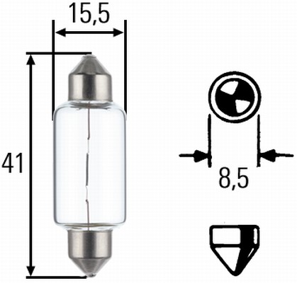 Peruutusvalon polttimo HELLA 8GM 002 091-141