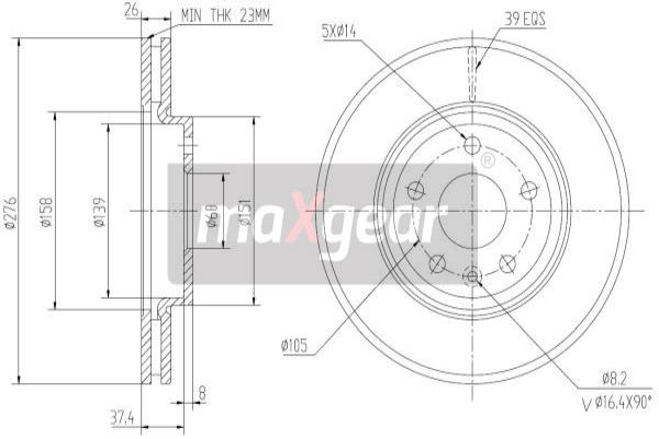 Jarrulevy MAXGEAR 19-2334