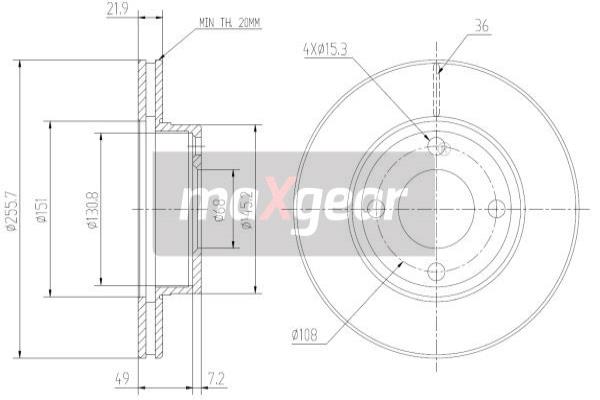 Jarrulevy MAXGEAR 19-0997