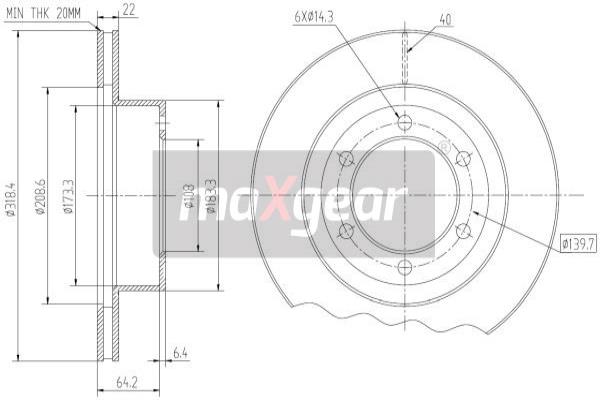 Jarrulevy MAXGEAR 19-2549