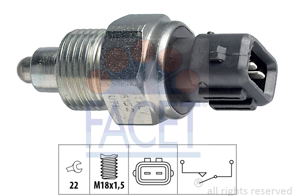 Kytkin, peruutusvalo FACET 7.6152