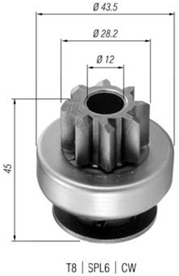 Hammaspyörä, käynnistys MAGNETI MARELLI 940113020362