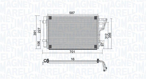 Lauhdutin, ilmastointilaite MAGNETI MARELLI 350203951000