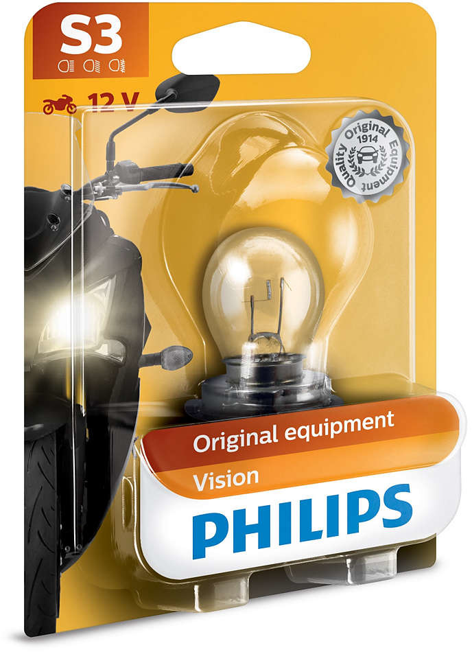 Halogeeni poltin PHILIPS VISION MOTO 12V S3 15W