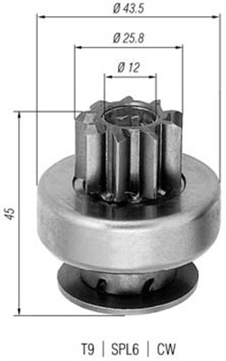 Hammaspyörä, käynnistys MAGNETI MARELLI 940113020237