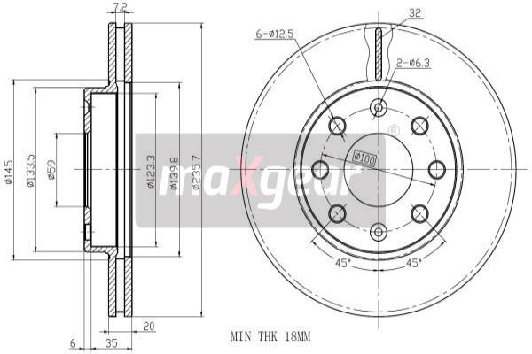 Jarrulevy MAXGEAR 19-1258MAX
