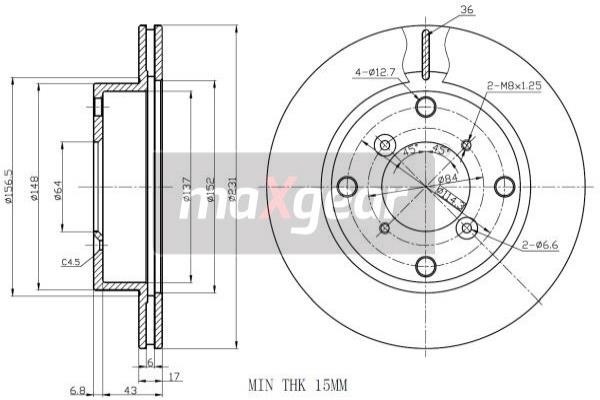 Jarrulevy MAXGEAR 19-0750