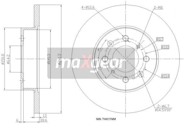 Jarrulevy MAXGEAR 19-0988