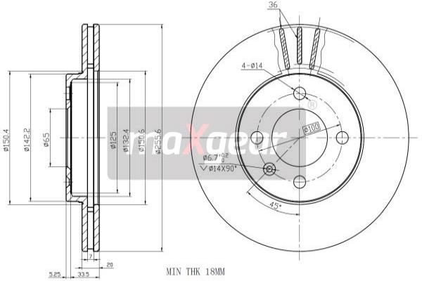 Jarrulevy MAXGEAR 19-0754