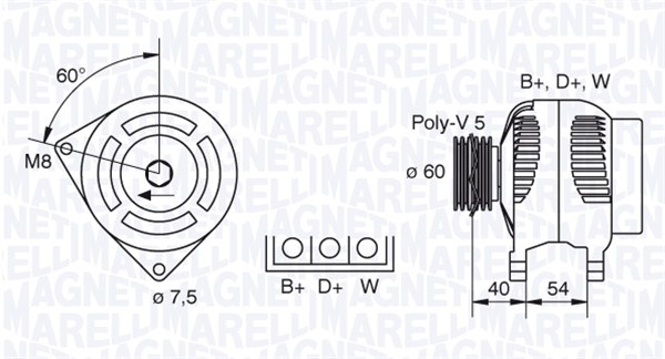 Laturi MAGNETI MARELLI 063341730010