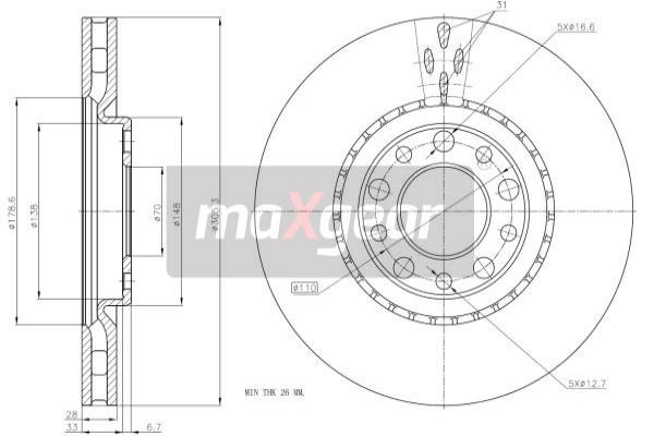 Jarrulevy MAXGEAR 19-1325MAX