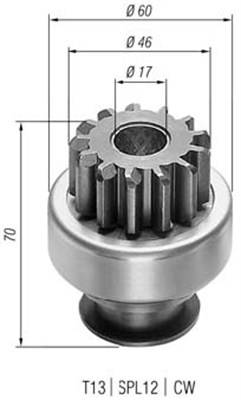 Hammaspyörä, käynnistys MAGNETI MARELLI 940113020156