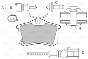 Jarrupalasarja, levyjarru, Taka-akseli, AUDI,LANCIA,PEUGEOT,RENAULT,SEAT,VW, 191 698 451, 191698451, 191698451A, 191698451B, 191698451C,