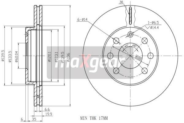 Jarrulevy MAXGEAR 19-0818