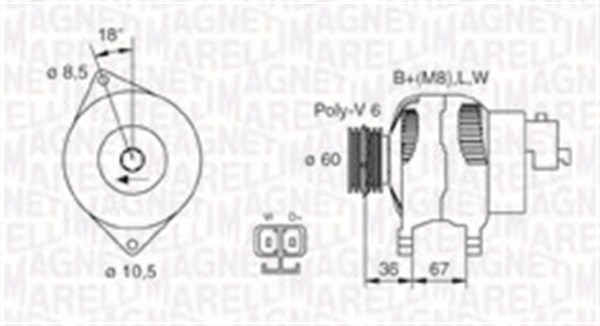 Laturi MAGNETI MARELLI 063731521010