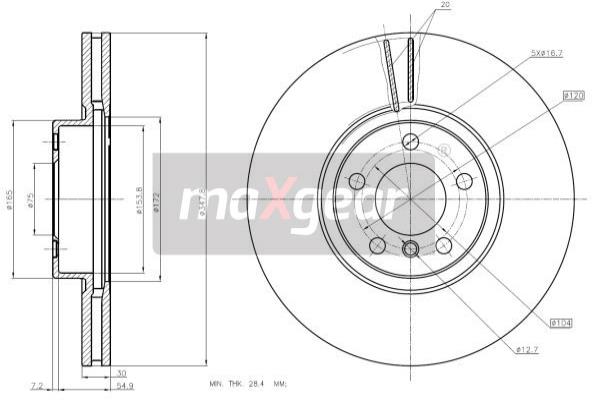 Jarrulevy MAXGEAR 19-2005MAX