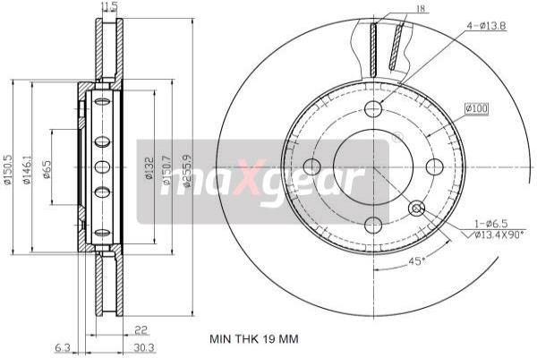 Jarrulevy MAXGEAR 19-2856MAX