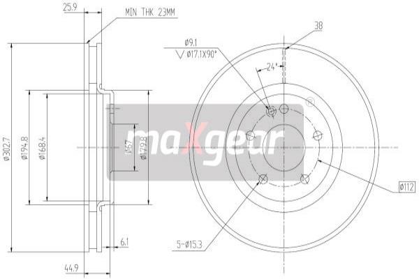 Jarrulevy MAXGEAR 19-0947