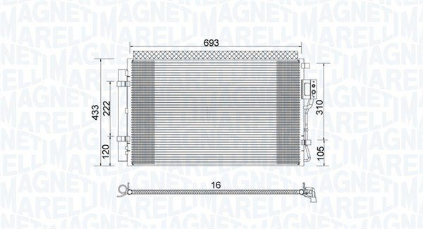 Lauhdutin, ilmastointilaite MAGNETI MARELLI 350203978000