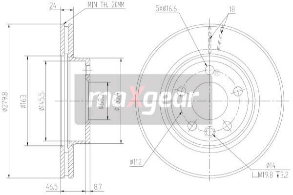 Jarrulevy MAXGEAR 19-0801