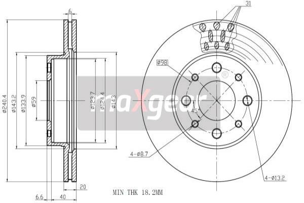 Jarrulevy MAXGEAR 19-1000