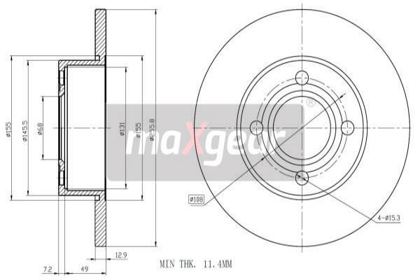 Jarrulevy MAXGEAR 19-0985MAX