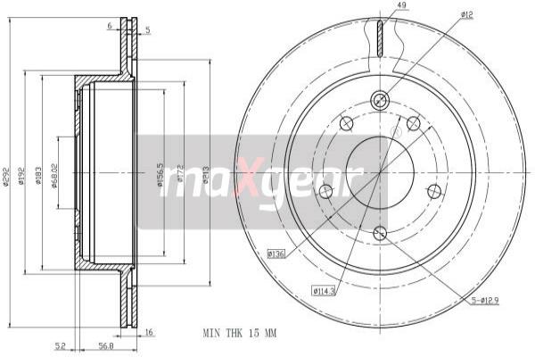 Jarrulevy MAXGEAR 19-1873MAX