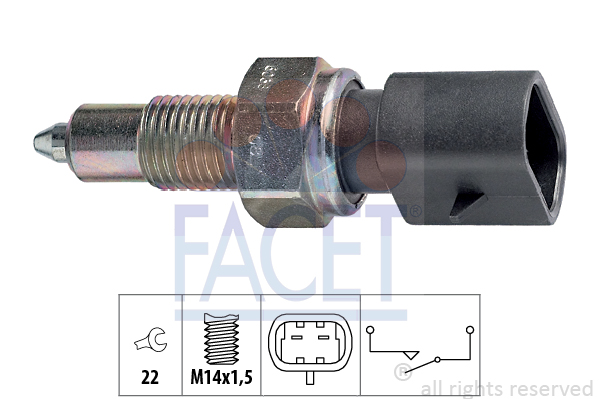 Kytkin, peruutusvalo FACET 7.6038