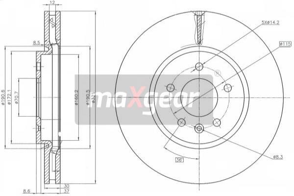 Jarrulevy MAXGEAR 19-2229