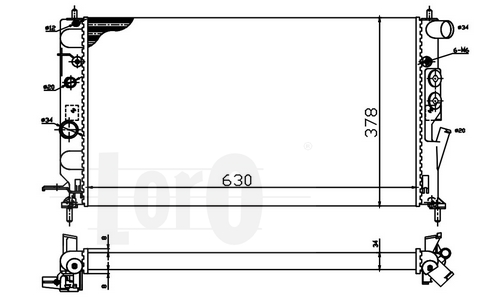Jäähdytin,moottorin jäähdytys DEPO 037-017-0016