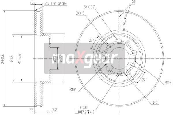 Jarrulevy MAXGEAR 19-1829MAX