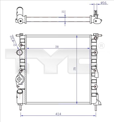 Jäähdytin,moottorin jäähdytys TYC 728-0013-R