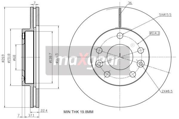 Jarrulevy MAXGEAR 19-2236MAX