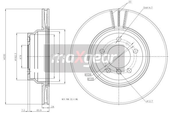 Jarrulevy MAXGEAR 19-1322