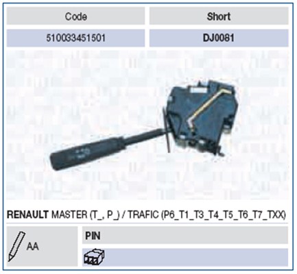 Kytkin, ohjausakseli MAGNETI MARELLI 510033451501