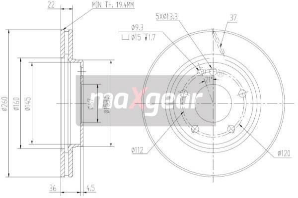 Jarrulevy MAXGEAR 19-0802