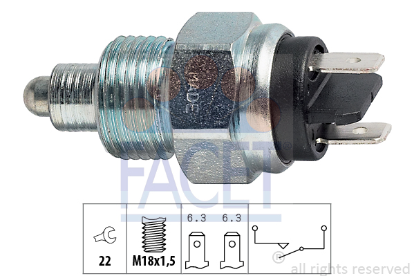 Kytkin, peruutusvalo FACET 7.6133