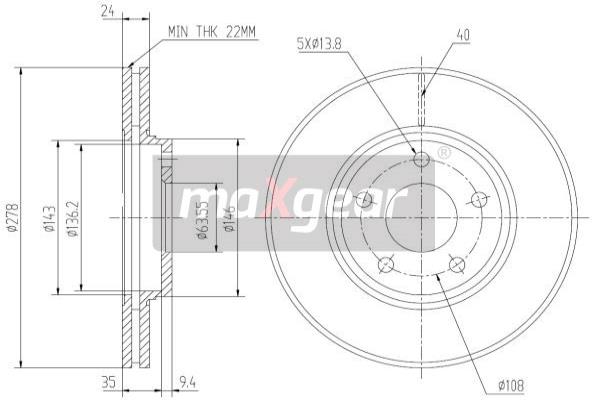Jarrulevy MAXGEAR 19-1257