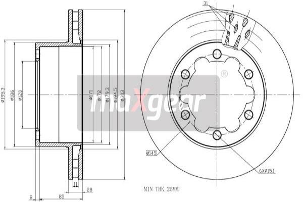 Jarrulevy MAXGEAR 19-1051