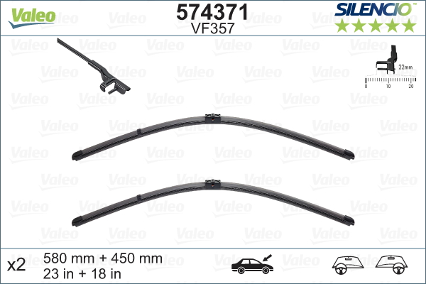 Pyyhkijänsulka VALEO 574371