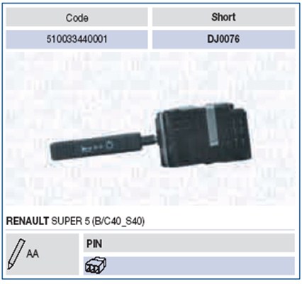 Kytkin, ohjausakseli MAGNETI MARELLI 510033440001