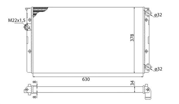 Jäähdytin,moottorin jäähdytys MAGNETI MARELLI 350213809003