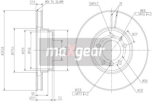 Jarrulevy MAXGEAR 19-1254