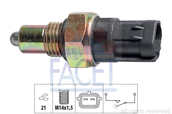 Kytkin, peruutusvalo FACET 7.6219